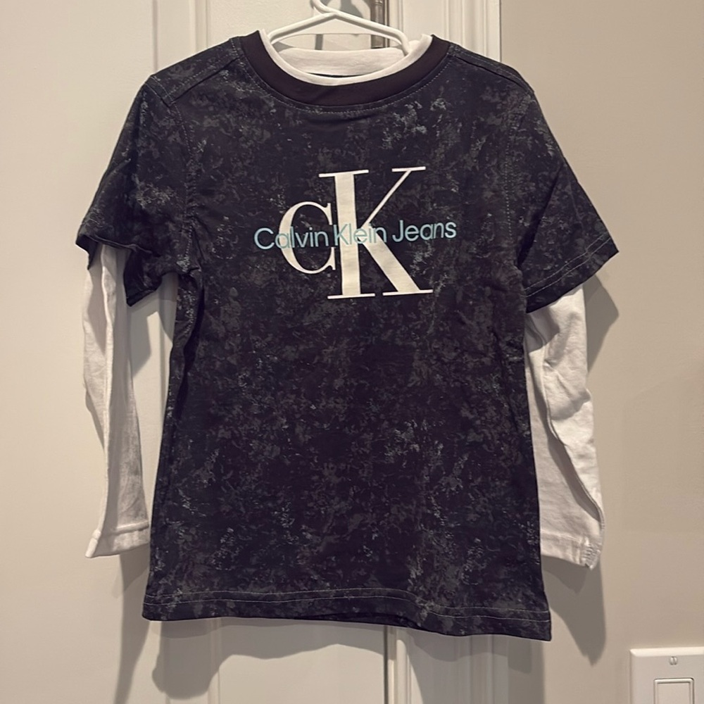 Calvin Klein kids layered t shirt with long sleeved shirt brand new with tags
